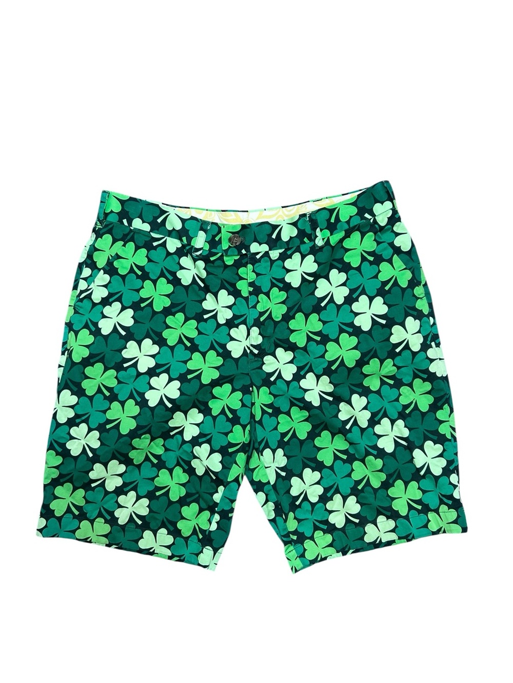 Loudmouth Golf Cotton 4 Leaf Clover Shamrock Golf Shorts 36 Club Lucky Patrick